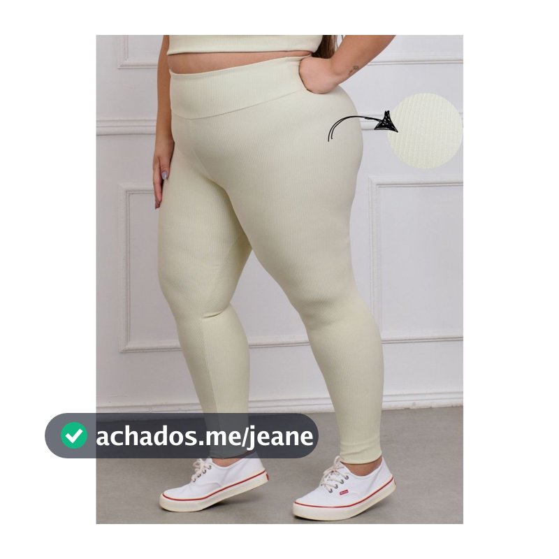 Calça Legging Canelado Fitness Plus Size  academia 11243 zero transparência
