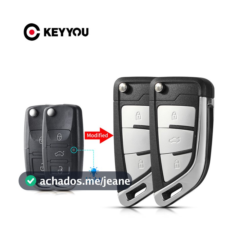 Capa Carcaça Chave Canivete Adaptação Volkswagen Gol Fox Polo Spacefox Voyage G5 G6 G7 2/3 Botões