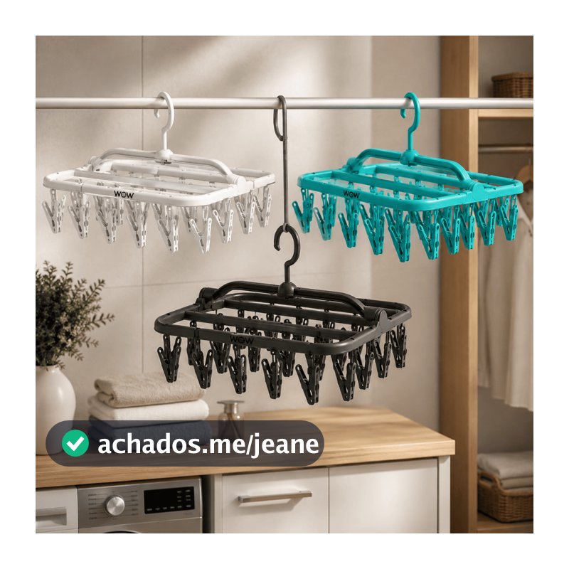 Varal De Roupa Íntima 26 Prendedores - Calcinha, Meia, Cueca