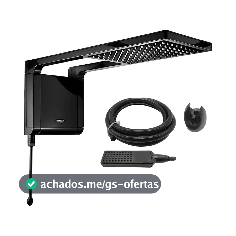 Chuveiro Elétrico De Parede Lorenzetti Acqua Ultra Storm Preto 220V ou 127V