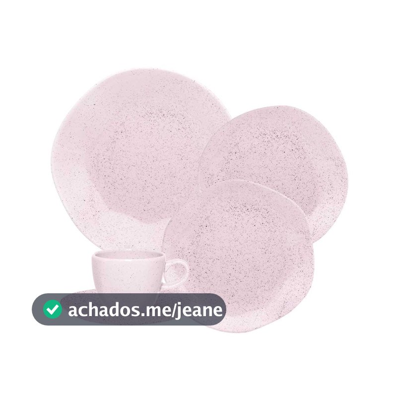 Aparelho de Jantar E Chá 20 Pçs Oxford Ryo Pink Sand