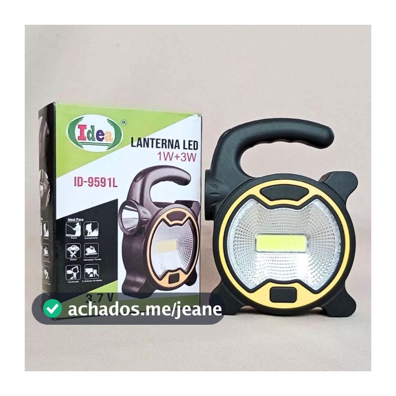 Lanterna Led Dupla 1W + 3W luminária de Mão e Mesa à pilha com Luz Forte