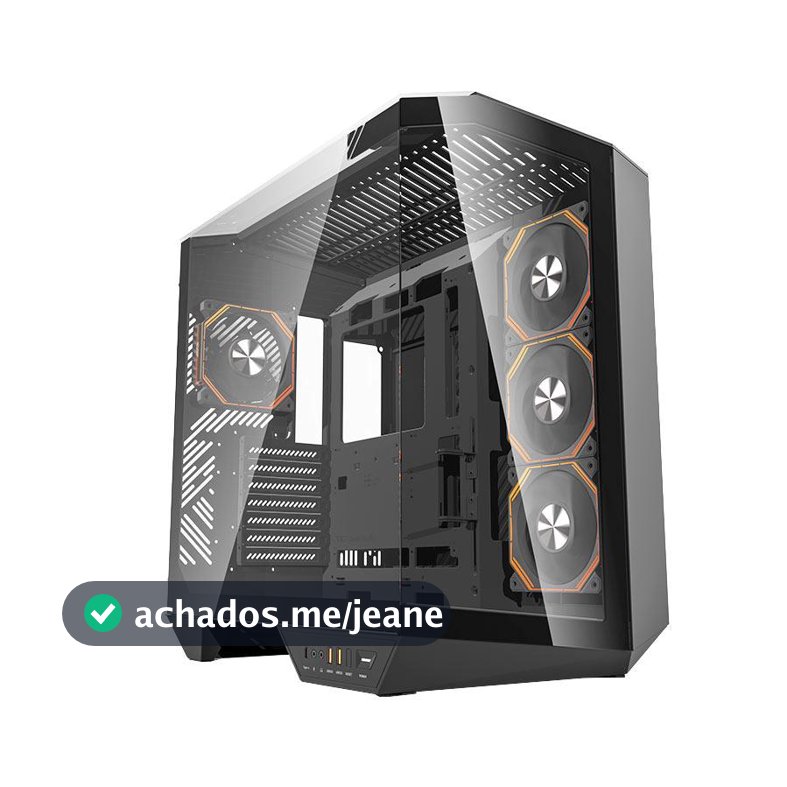 Gabinete Gamer Aigo Darkflash Arcee DY470 ARGB FullTower Lateral de Vidro C/4 Fans Preto DY470-BK-4F