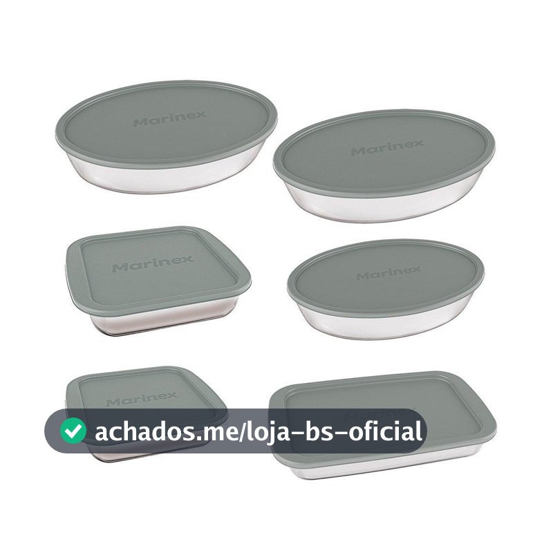 Conjunto Assadeira Marinex 1576 com Tampa Cinza 6 Peças