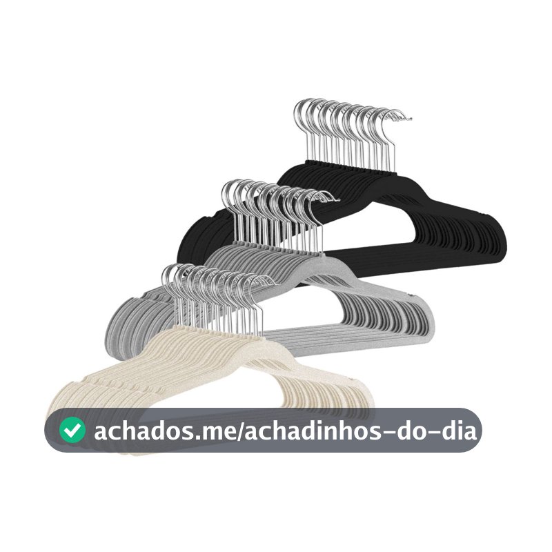 Kit Cabides Veludo Para Roupas Adulto 50 Unidades Fino Resistente