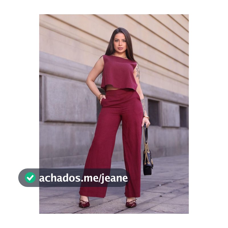Conjunto Alfaiataria Social Feminino Linho Calça e Blusa