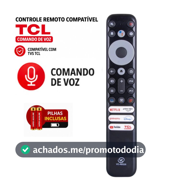 Controle Remoto para TV TCL Smart - Com Comando de Voz