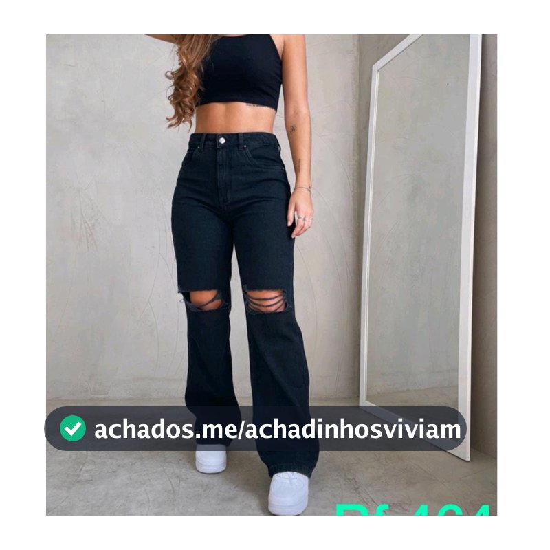 Calca Jeans Wide leg Black rasgo
