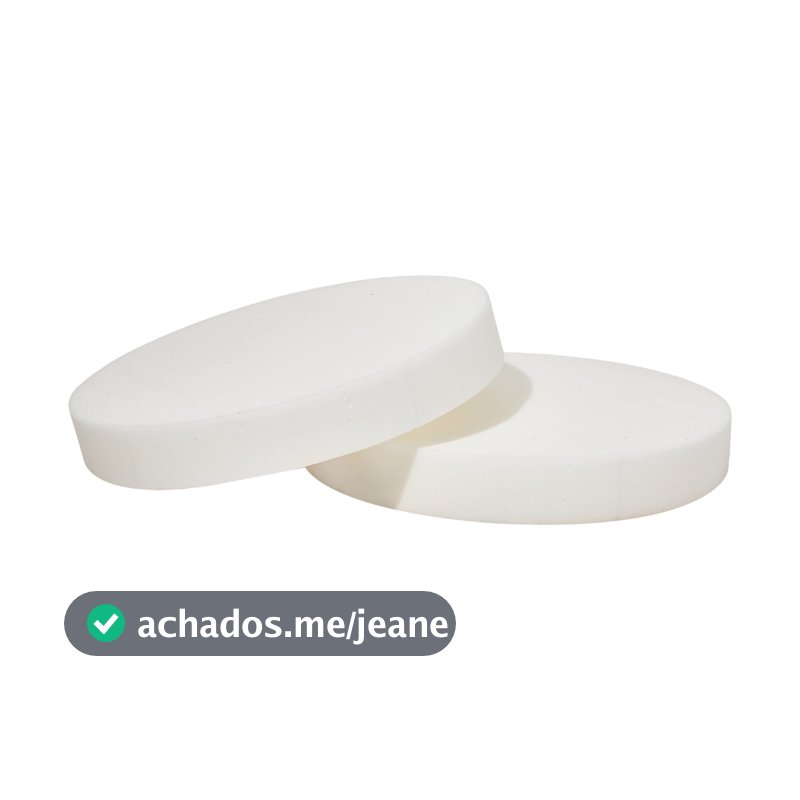 KIT 4 Pecas Espuma Redonda 40 cm Diâmetro x 3cm Espessura d28 Banqueta Assento Puff Redondo Cadeira