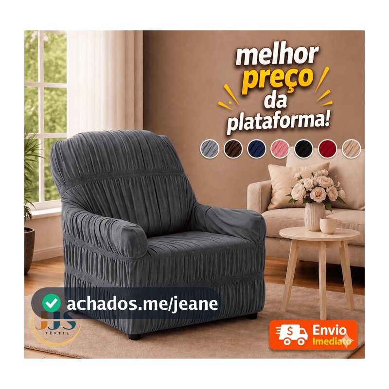 CAPA PARA POLTRONA DO PAPAI/SOFÁ DE 1 LUGAR ELASTICADA EM MALHA EM GEL POLIÉSTER 100%