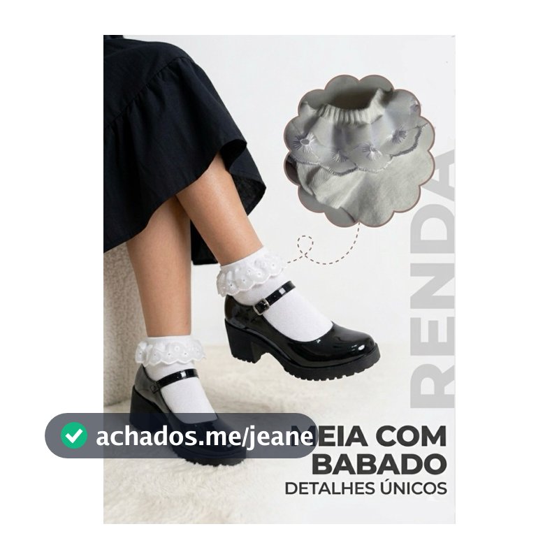 Meia Fofa Babado de Renda Princesa Verão Primavera Dança Algodão Anos 80 Tam RN ao 42 ENVIO RÁPIDO