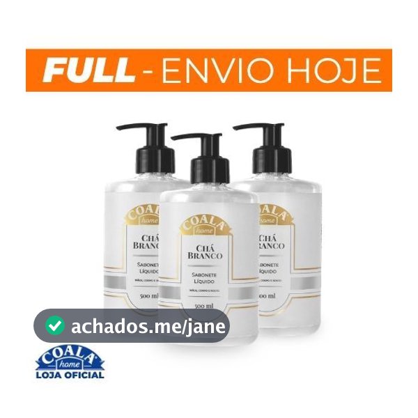 Kit Coala 3 Sabonetes Líquido Chá Branco 500ml
