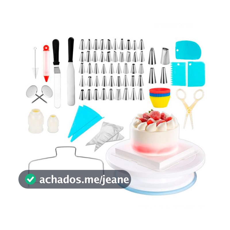 Bico de Confeiteiro Profissional 106 Peças /  52 bicos saco de silicone tesoura bailarina e acessórios