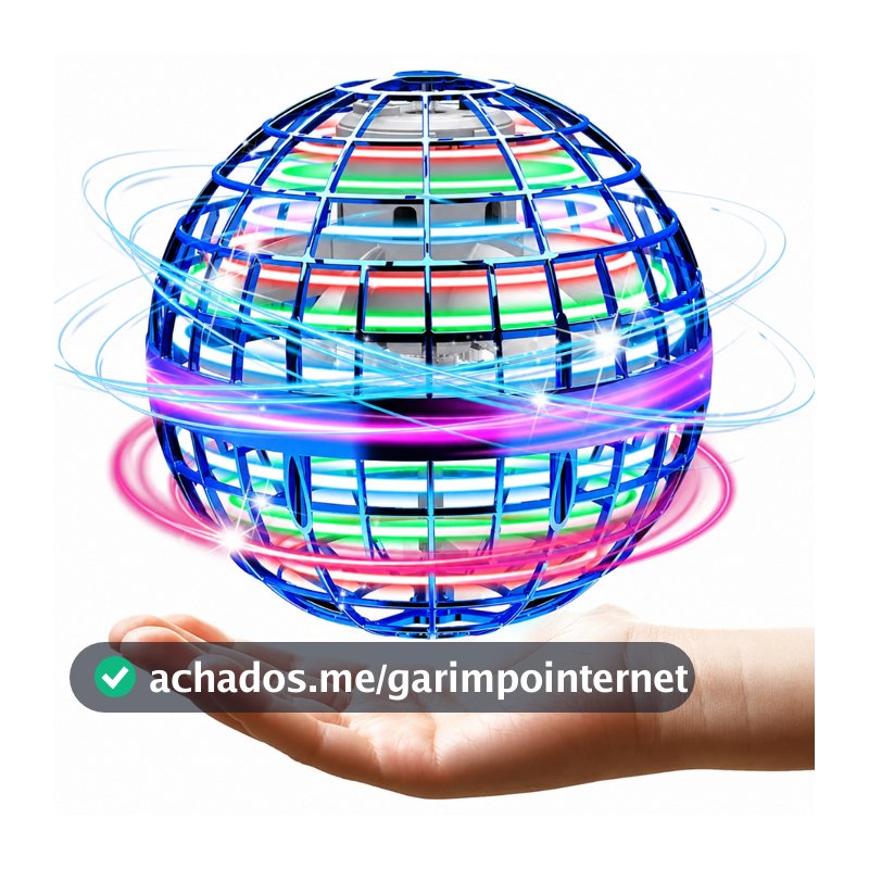 Brinquedo Bola Voadora Boomerang Inteligente com LED Colorido USB