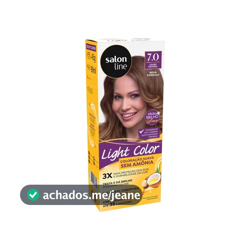 Coloração suave Light Color 7.0 Louro Natural Salon Line