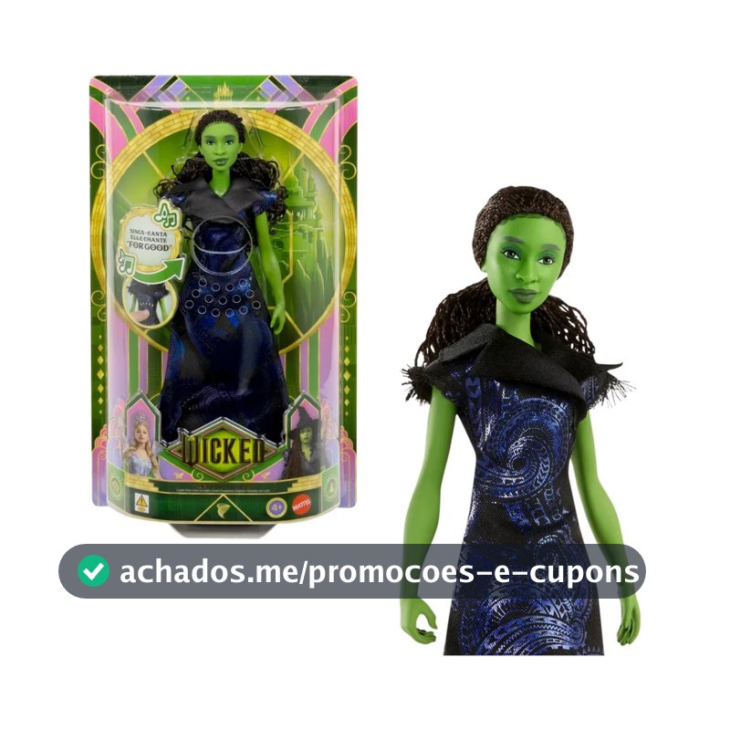 Boneca Elphaba Wicked: For Good, canta a música "For Good" - Mattel Jfm09