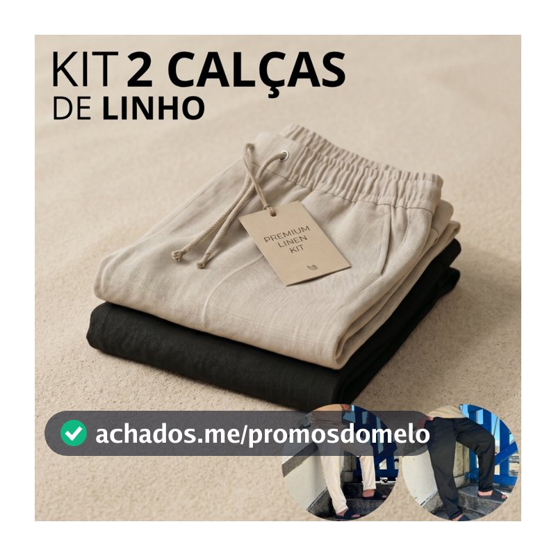 Kit 2 Calça De Linho Masculina Rústica Leve Bege Praia Cordão Ajustável Premium Verão Estilosas