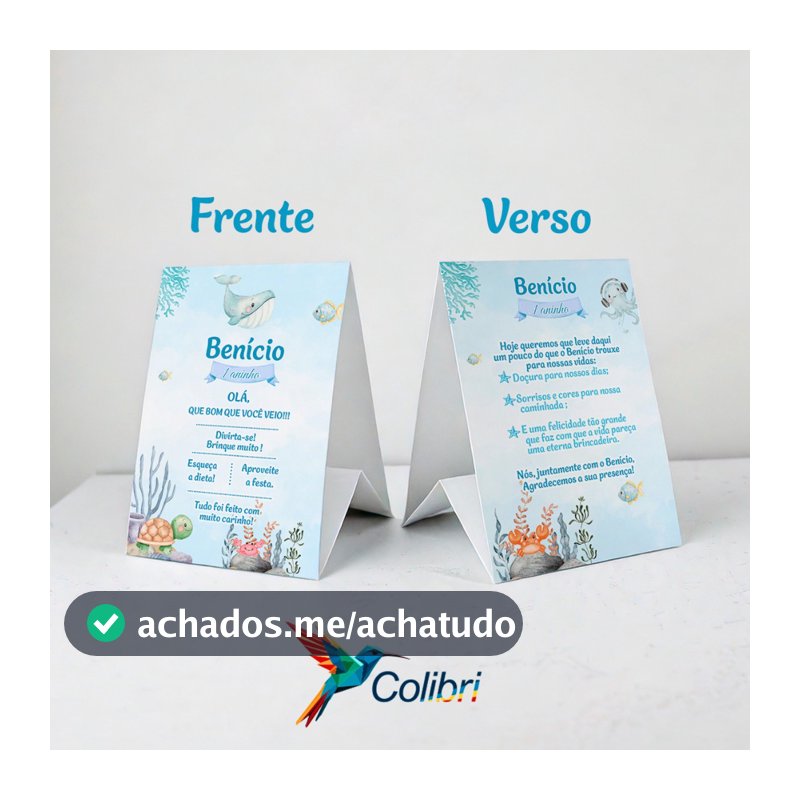 Kit Plaquinhas de agradecimento - Centro de mesa (Fundo do mar)