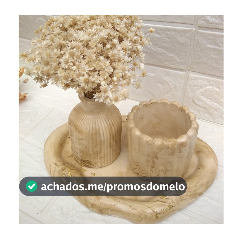 Kit decoração ambiente marmorizado 3pecas decoração natal presente