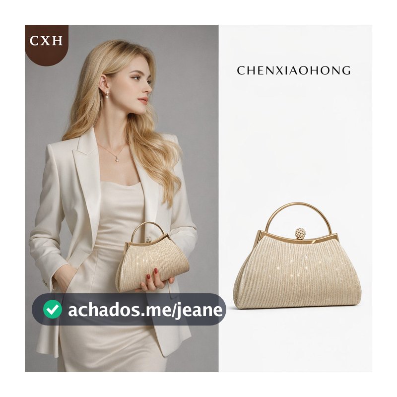 CHENXIAOHONG Bolsa Elegante Plissada para Festa/Casamento, Bolsa com Corrente, Bolsa de Mão, Bolsa de Ombro, Bolsa Trans