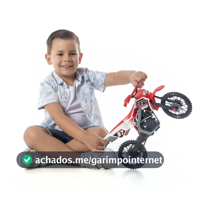 Moto De Brinquedo Grande Mega Realista Cross Trilha Menino
