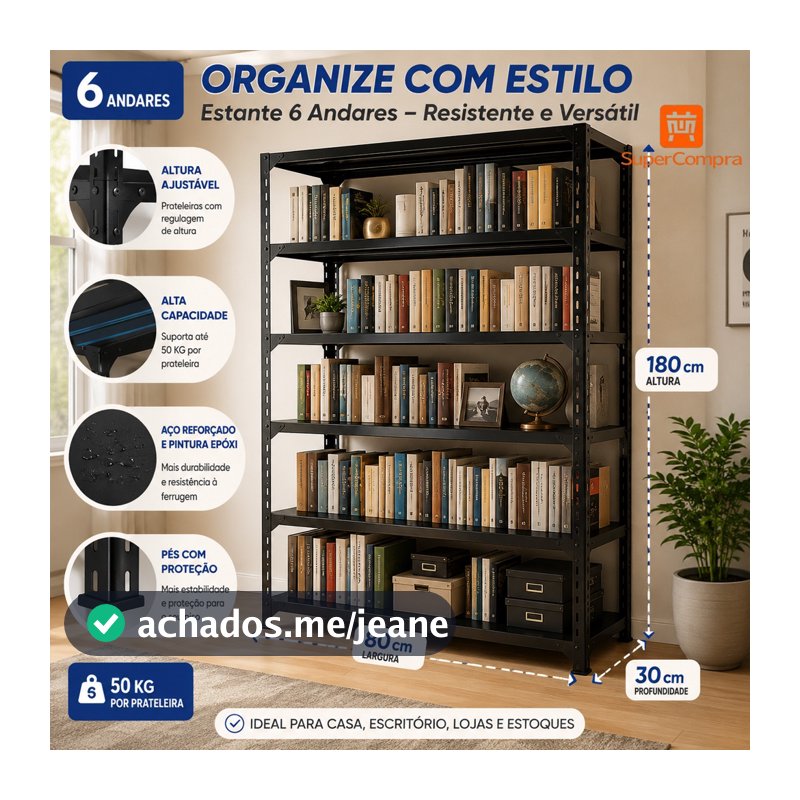 Prateleira de Aço Resistente Estante com Parafusos Estante em Aço Inoxidável Organizador Metálico Regulável