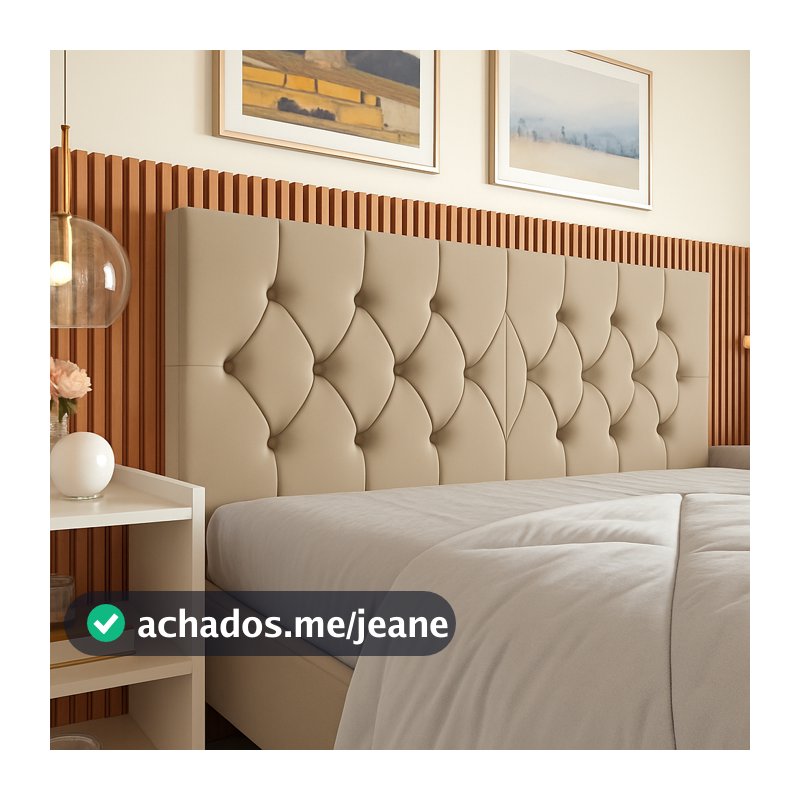 Cabeceira de Cama Box Casal Queen King Capitonê em Suede Estofado Com Suporte Fixação Na Parede