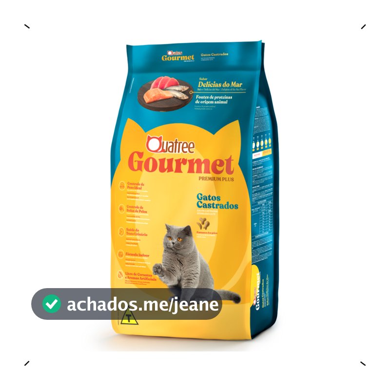 RAÇÃO QUATREE GOURMET GATO CASTRADO DELICIAS DO MAR 10KG