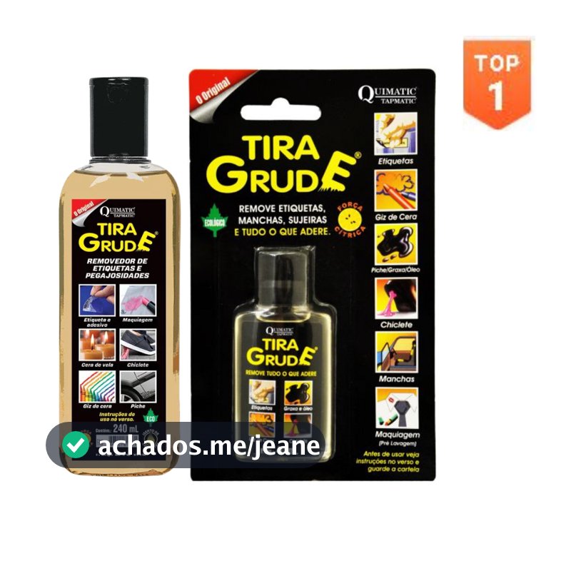 Tira Grude Removedor de Cola, Adesivo, Manchas e Sujeiras Quimatic - 40ml ou 240ml