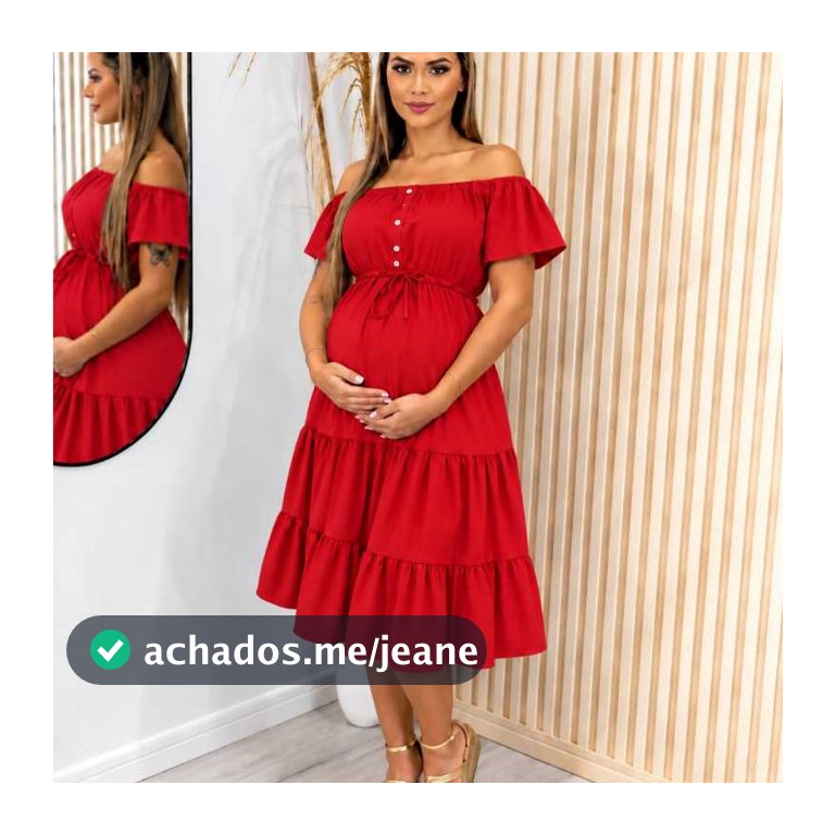 vestido gestante midi com babado e amarracao moda maternidade gravida