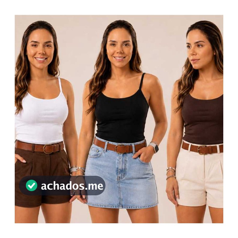 Kit 3 Blusinha Regata De Alcinha Feminina Básico Suplex Premium