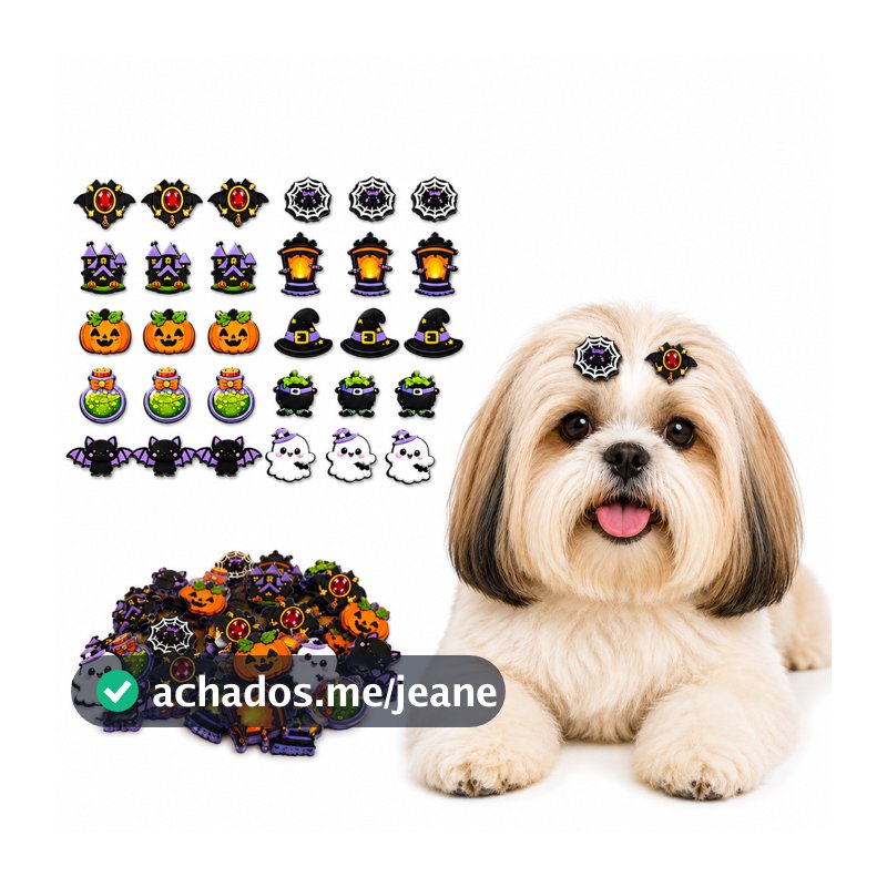100 Adesivos Halloween Encantado EVAPet Shop Cão Banho eTosa