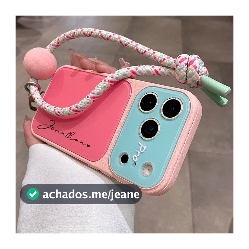 Capa De Telefone Elegante Com Texto Personalizado Um design De Bloco Colorido Compatível iPhone 17 Pro Max , 16 14 E 15