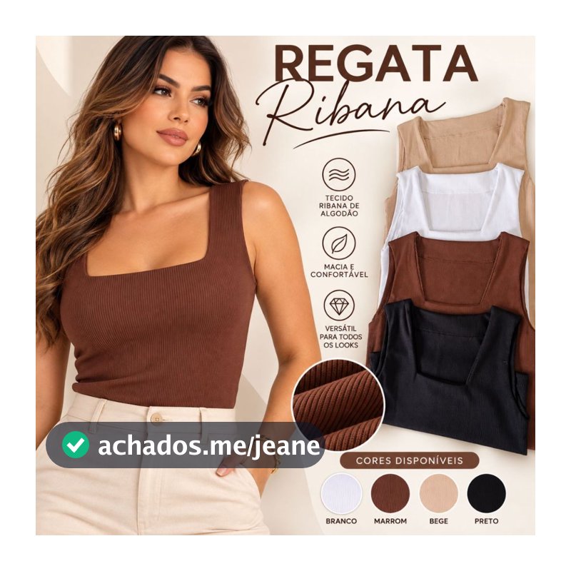 Kit 2 Regatas Femininas Decote Quadrado Blusa  Elegantes - Estilosas para o Dia a Dia