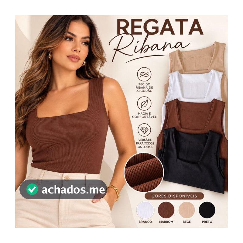 Kit 2 Regatas Femininas Decote Quadrado Blusa  Elegantes - Estilosas para o Dia a Dia