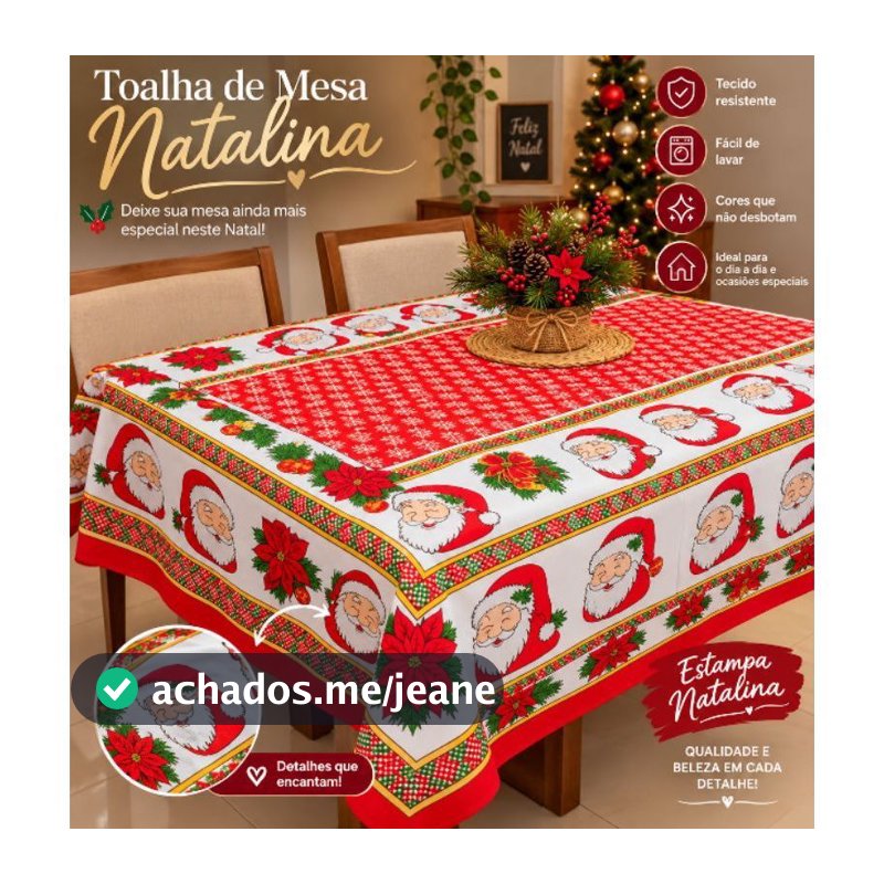 Toalha de Natal 4 e 6 Lugares