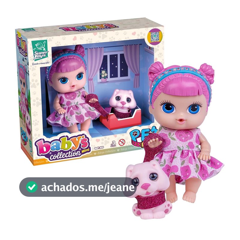 Boneca Babys Collection Com Mini Cachorrinho - Super Toys