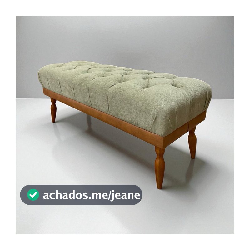 Recamier Puff 100cm ou 120cm Tecido Boucle base de Courissimo Amadeirado - Pés de Madeira
