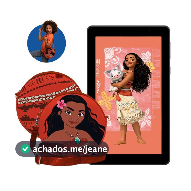 Tablet Positivo Vision TAB 7 Moana + Capa e Bolsa - 3GB RAM 64GB Android 14 Go Wi-Fi Tela 7” IPS
