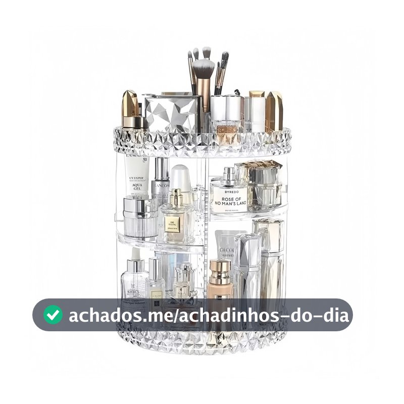 Organizador de maquiagem Giratório 360º Acrílico Suporte de Cosméticos