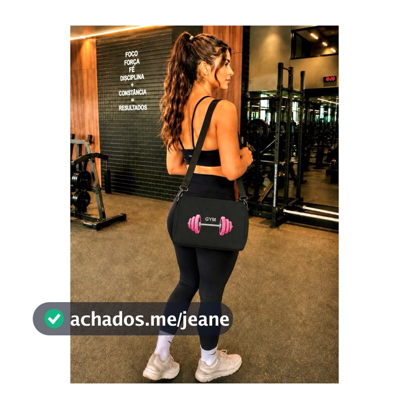 Mala Academia - ESTAMPADA PESO GYM - Feminina Fit Esport Malinha Academia Bolsa Feminina Média Resistente e Leve