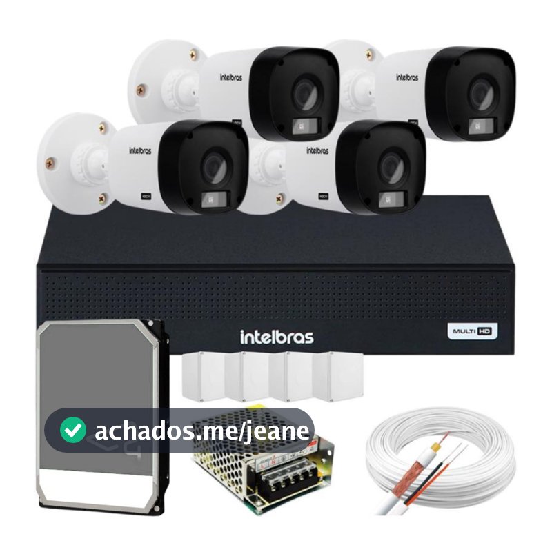 Kit 4 Câmeras Monitoramento Intelbras Dvr 4ch Com Hd Para Loja ou Para Casa