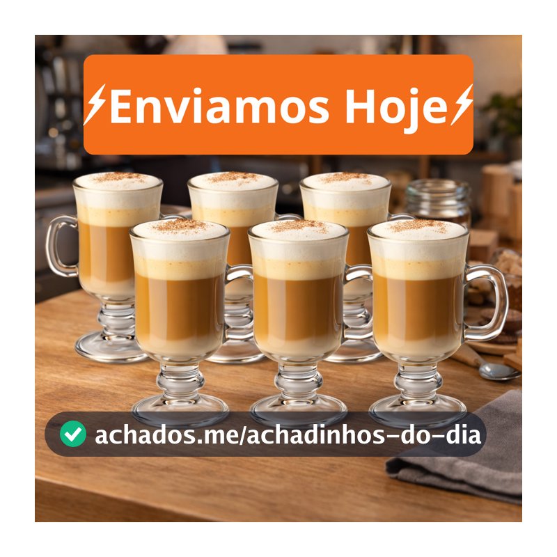Kit 3/6 Canecas Vidro Capuccino Versátil Premium Com Alça 230ml