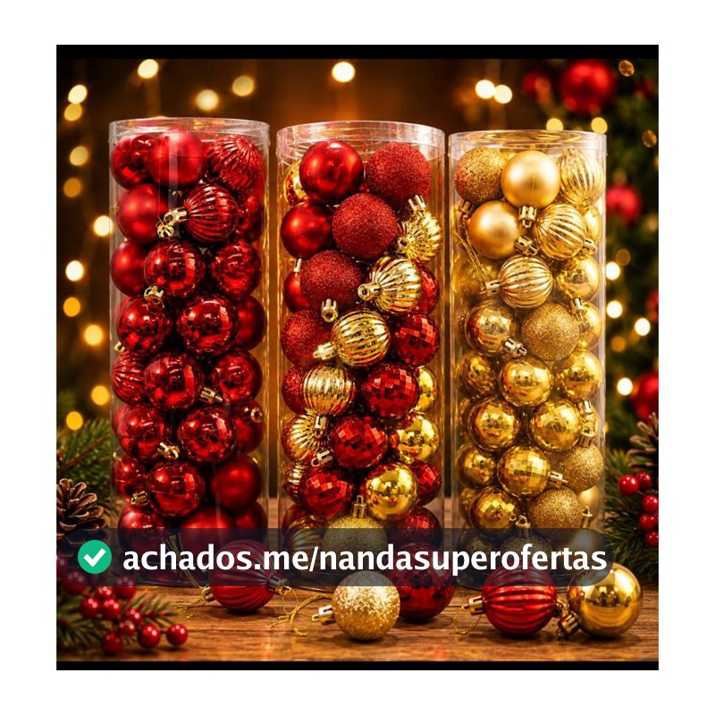 Kit 45 Bolas de Natal Bolinhas Decoração Árvore Enfeites Natalina Pendentes Premium