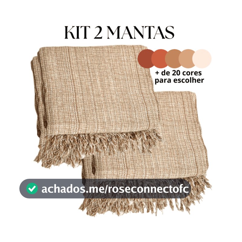 Kit 2 Mantas Decorativas Para Sofá Luxuosa Tamanho 210X120 Tecido 100% Algodão Casa Nova Elegante