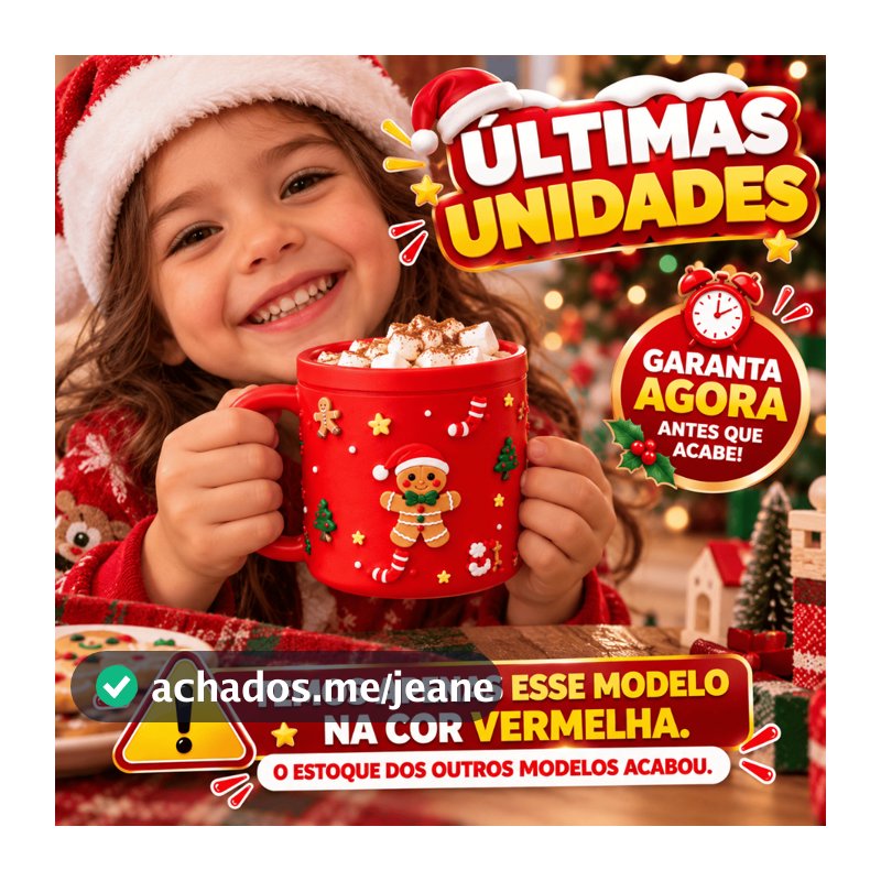 Kit Até 50 Canecas Natalinas 200ml Emborrachadas Presente de Natal