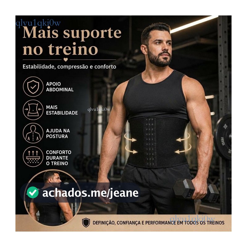 Cinta Modeladora Masculina Abdominal Alta Compressão Ajustável Academia Fitness Postura Treino