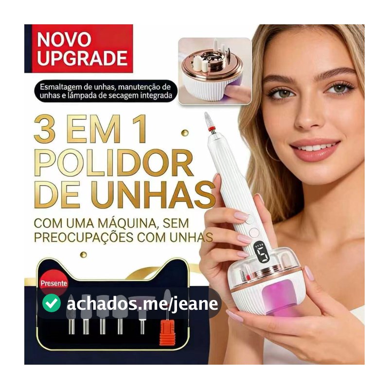 Máquina multifuncional portátil 7em1 para remoção de unhas e manicure Com LED UV Recarregável USB