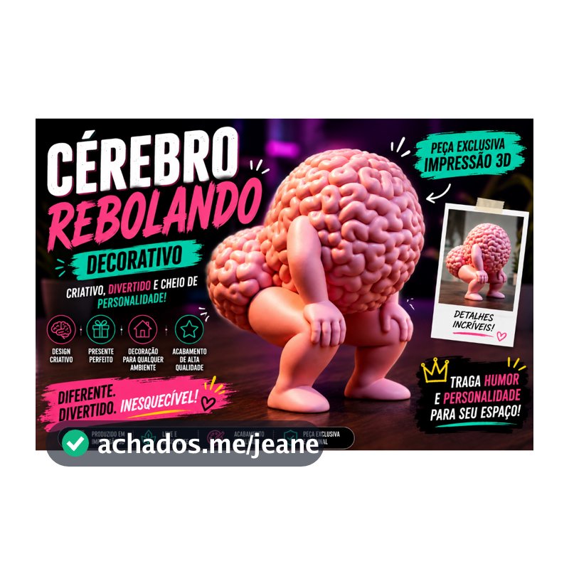Cérebro Rebolante Decorativo Criativo e Divertido Dança corpo e mente