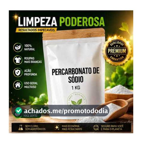 Percarbonato 100% Puro Tira Manchas Roupas Brancas e Coloridas